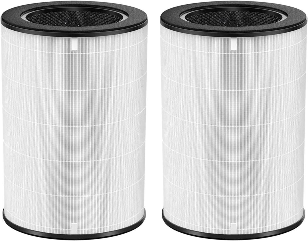2 Pack AP-T45 AP-40FT Filters Replacement,True HEPA Filter Compatible with Homedics Total Clean 5-in-1 Air Cleaner Purifier AP-T40FL,AP-T40WT,AP-T40WTAR,AP-T45,AP-T45-BK,AP-T45-WT,Part #1461901
