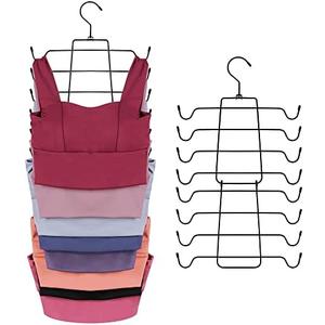 ZEDODIER Tank Top Hanger, 2 Pack Space Saving Bra Hangers, Non-Slip Hanging Sport Bras Holder, Closet Organizers and Storage for Camisoles Tank Tops Bras Ties Swimsuits Strappy Dress, Black