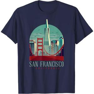 San Francisco California Golden Gate Bridge Souvenir T-Shirt, Large