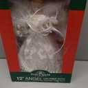 Kurt Adler 12-Inch White and Silver Fiber Optic LED Angel Treetop