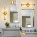 Brushed Gold Wall Sconces Set of 2, Modern Bathroom Vanity Light Fixture with Clear Glass Shades, Hardwired Brass Wall Mounted Lamp for Over Mirror, Hallway, Bedroom (E12 Bulbs Not Included), 2Pcs