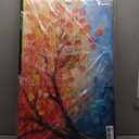 GYJAGHL Autumn Tree Canvas Wall Art, Orange Fall Leaves, Textured Oil Painting Style,Living Room, Bedroom, Home Office, Oil Painting Mural, Colorful Tree of Life in orange and green, Modern Home Decor 20" x 40"