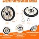 4392065 Dryer Repair Kit with 341241 Dryer Belt 691366 Idler Pulley 349241T Drum Roller Replacement for Whirlpool Kenmore Maytag Amana Dryer Parts, Replaces AP6010582 WP691366 AP3131942, wed4815ew1