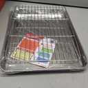TeamFar Baking Tray and Rack Set, Stainless Steel Baking Pan Cookie Sheet with Cooling Rack, 12.5 x 9.5 x 1 inch, Non Toxic & Healthy, Easy Clean & Dishwasher Safe