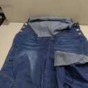 Women's Denim Overalls Loose Fit Baggy Overalls Wide Leg Barrel Jean with Pockets Adjustable Straps (Blue, XL)