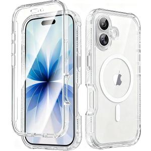 Lifedance for iPhone 17 Case, [Compatible with MagSafe] Full-Body Rugged Protection Case with Built-in Screen Protector, 10FT Military Grade Drop Tested Heavy Duty Shockproof Cover, Clear Magnetic