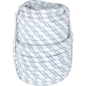 3/4 in x 150FT Gray White Blue Arborist Bull Rope Double Braid Polyester Rigging Hoisting Line High Strength Tree Rope for Rigging, Swing for Rigging Sailboat Weathered Line Tree Work