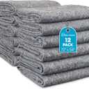 Simpli-Magic Padded XL Moving Blanket Pads, 12 Pack, Heavy Duty, Eco-Friendly Pads for Packing & Furniture Protection