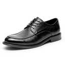 DESAI Men’s Lace-Up Oxfords, Leather Dress Shoes for Business(Black,8.5)