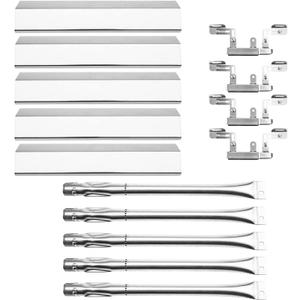 Hisencn Grill Replacement Parts for Brinkmann 810-1750-s, 810-1751-S, 810-3551-0 Gas Grill Models, Stainless Steel Grill Burner, Heat Plates, Crossover Tube for Brinkmann 5 Burner Gas Grill