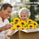 Solar Sunflower Lights Outdoor Flower Garden Stake Lights,4 Pack 24 Sunflower Waterproof Lights for Outside Party Gardening Gifts Mother's Day for Patio Yard Pathway Party Housewarming Gift