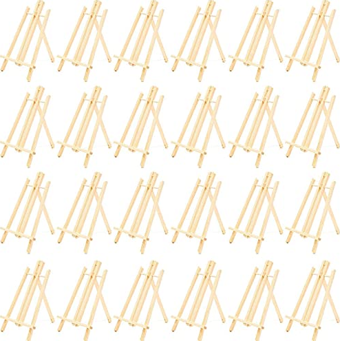 Bright Creations Wooden Mini Easel Stand for Desk or Tabletop (9 x 13.5 Inches, 24 Count)