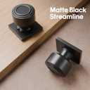 Euvovito Matte Black Passage Door Knobs, Anti-Fingerprint Coating and Adjustable Latch, 6 Pack Stainless Steel Black Sleek Closet Door Knobs for Hallway/Closet