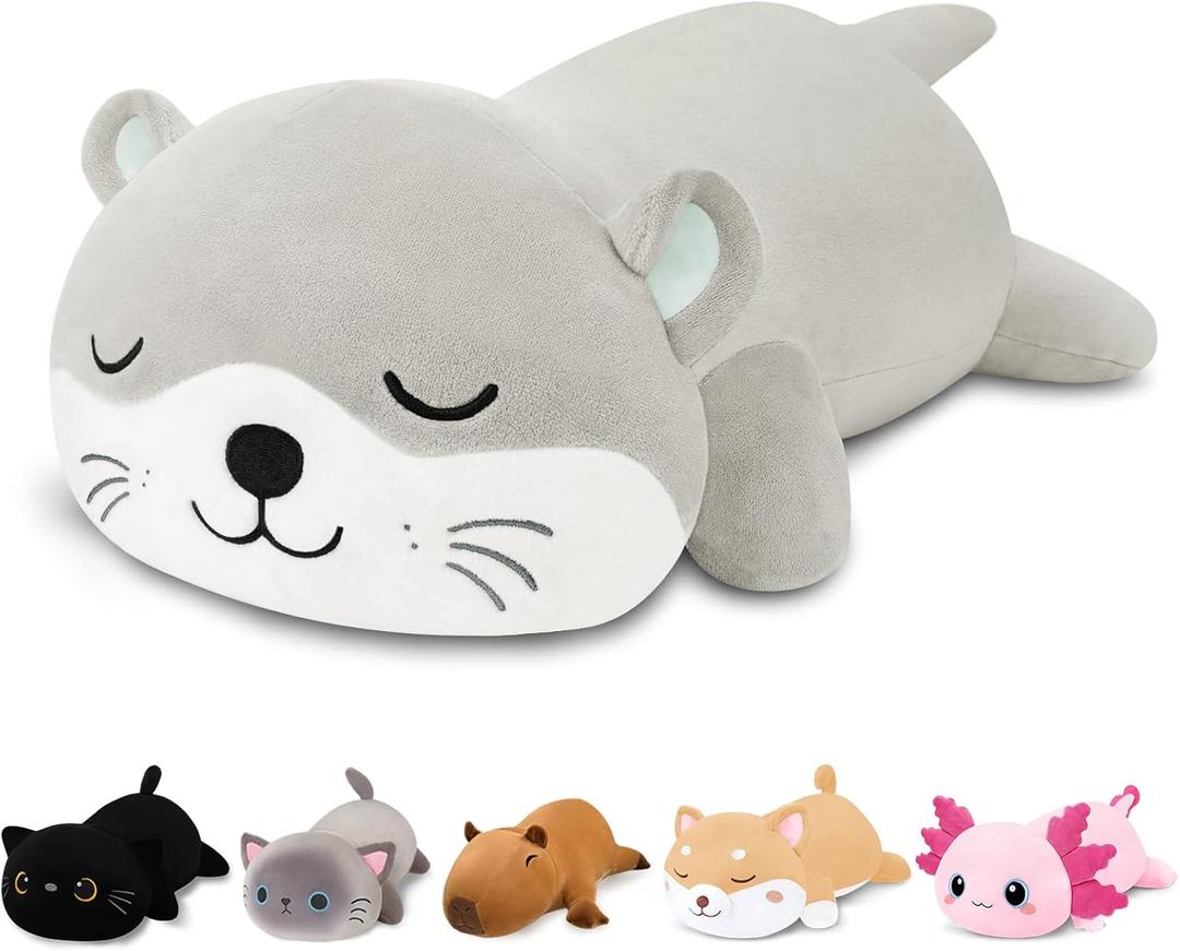 Finebee Weighted Otter Stuffed Animals, Cute Weighted Otter Plush, Soft Stuffed Weighted Plushie Birthday for Kids & Adults (9.8" 0.8Lbs)