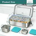 Stainless Steel Bento Box with 4 Compartments,1400ml Large & Thickened Metal Lunch Box for Adults,Eco-friendly Leak-Proof Container with Lockable Clips