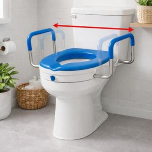 Platinum Health Soft-TOP 2.0 Deluxe Padded Raised Toilet Seat. Soft, Warm Padded Elevated Riser for Elongated/Round Toilets. Adds 5.5 Inches in Height for Safe Toileting with Armrests