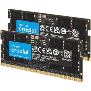 Crucial 32GB DDR5 RAM Kit (2x16GB), 5600MHz (or 5200MHz or 4800MHz) Laptop Memory 262-Pin SODIMM, Compatible with Intel Core and AMD Ryzen 7000, Black - CT2K16G56C46S5