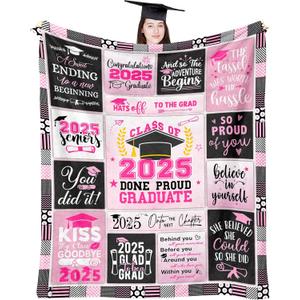 2025 Graduation Gifts Blanket, Graduation Gifts for Women/Her/Girls/Daughter, Class of 2025 Gift, College/High School/Masters Degree/Doctorate/PHD Graduations Gifts Throw Blanket 60"X50"