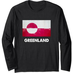 Greenlander Greenland Flag Long Sleeve T-Shirt Large