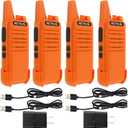 Retevis RT22 Rechargeable Walkie Talkies, Long Range Two Way Radio for Adults, Portable Handheld Radio, Voice Activated, Emergency Alarm, Upgraded Type-C Charing, Outdoor Hiking Travel(4 Pack, Orange)