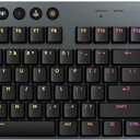 Logitech G915 X Lightspeed Low-Profile Wireless Gaming Keyboard, Double-Shot PBT Keycaps, Fully Programmable Keys, RGB Backlighting, Sleek Aluminum Finishing, GL Blue Clicky Switches - PC/Mac - Black, Full Size