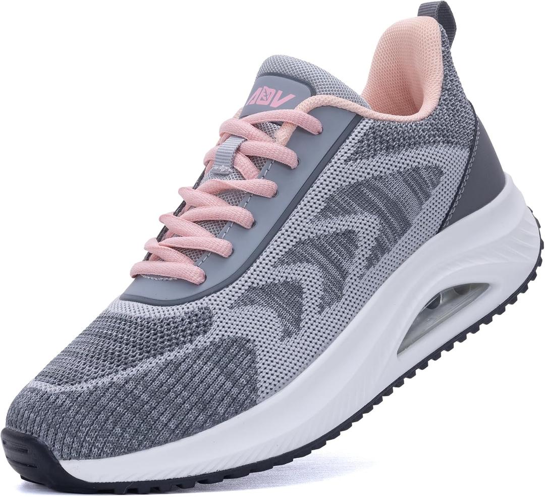 IIV Women's Walking Shoes | Arch Support Orthotic Tennis Shoes | Plantar Fasciitis Sneakers for Pain Relief (6.5, Greypink)