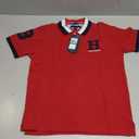 Tommy Hilfiger Boys' Short Sleeve Premium Pique Polo Shirt, Button Closure, Soft & Comfortable (16-18, Matt Tri-collar Regal Red)
