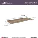 ClosetMaid SuiteSymphony Wood Top Closet Shelf, 48-Inch Wide, Natural Gray