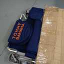 Tommy Bahama 4-Position Face-Opening Read Through Lounger with Ottoman, Portable Folding Beach Chair, Navy, 35" D X 30.5" W X 41" H