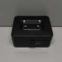 KYODOLED Cash Box with Combination Lock Safe Metal Money Box with Money Tray for Security Lock Box 7.87"x 6.30"x 3.35" Black (Medium)