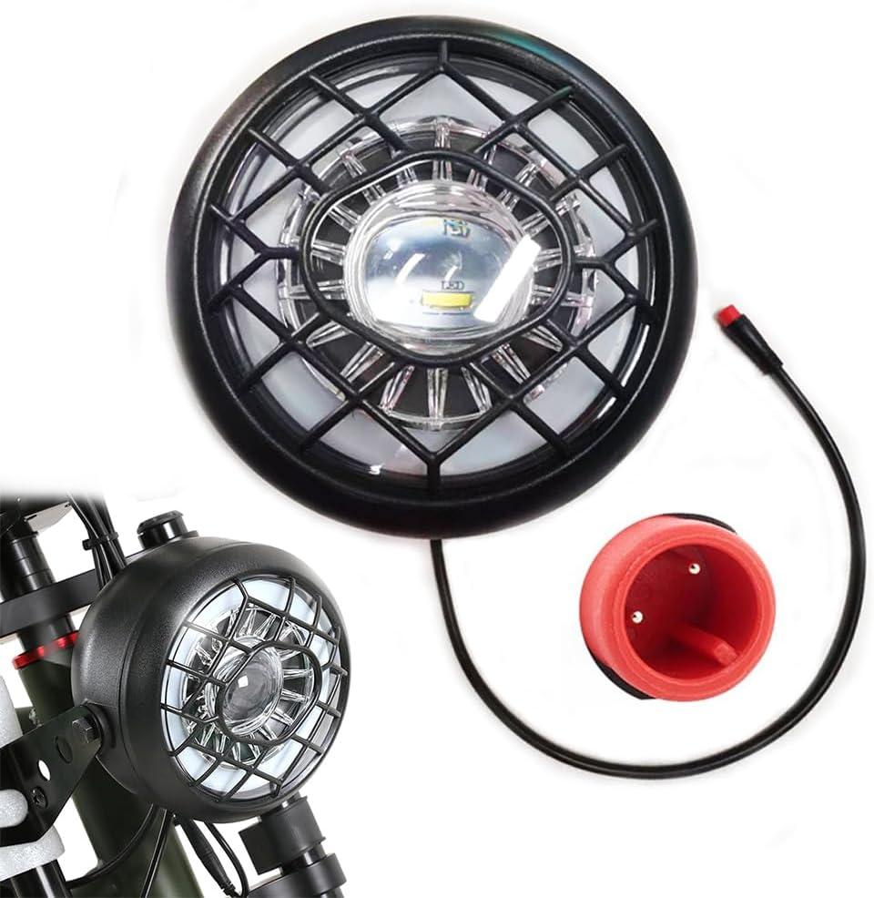 E-Bike Head Light Super Bright LED Light for Bike 36V 48V Safety LED Front Light for Night Riding Waterproof 2-Pin Connector