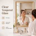 Gold Bathroom Mirror 24x36 Inch, Rectangle Vanity Mirror