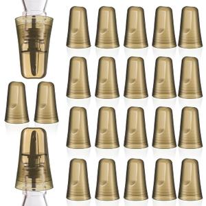 Chengu 24 Pieces Liquor Bottle Covers Pour Spout Covers Bar Toppers for Bottles Universal Pour Dispenser Dust Translucent Silicone Rubber Spout Caps for Bar Home Kitchen Tools Supplies (Champagne)