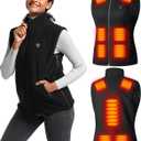 Heated Vest for Women with Battery Pack Included, Polar Fleece Midweight Warming Electric Womens Heating Vest jacket (X-Large-XX-Large, Black)