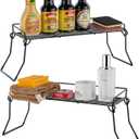 Metal The Sink Vanity Organizer 2 Pack, Bathroom or Kitchen Sink Organizer, Feminine Products Organizer (2 Black)