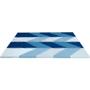 Skip Hop Baby Play Mat, Interlocking Foam Floor Tiles, 70" x 56", Playspot, Blue/Ombre