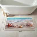 Xianshime Coastal Beach Bathroom Rug 20 x 32 Ocean Bathroom Decor Quick Dry Non Slip Bath Mat Washable Soft Absorbent Low Pile Bath Rug for Bathtub Sink Shower Laundry Room
