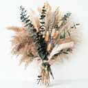 Green Pampas Grass Boho Bouquet – Exquisite Lavender and Eucalyptus Dried Flower Arrangements for Western Boho Decor – Rustic Flowers for Your Bohemian Home, Bedroom, and Wedding Table Décor