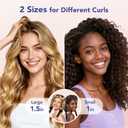 LitBear Heatless Curls Overnight, 2 Sizes of Soft Hair Rollers for Women with Bonnet to Sleep In, No Heat Hair Curlers Set with Scrunchies and Clips, for Long and Medium Hair (Black)