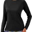 NAVISKIN Women's UPF 50+ Sun Protection Long Sleeve Shirts Rash Guard Shirts Quick Dry Lightweight Hiking Shirts (Black, XXL)