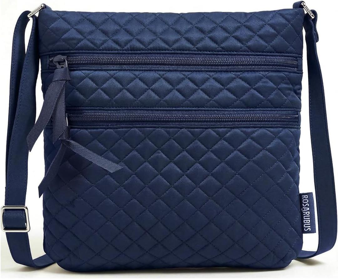 Quilted Crossbody Bags for Women, Small Travel Women's Crossbody Purse, Mini Shoulder Handbag Wallet, Navy Blue