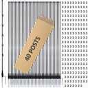 76 Inches High Fiberglass Step-in Electric Fence Portable Posts with Double Spikes - 40 Posts Come with 200 Clips