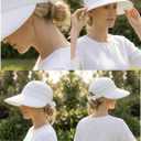2-in-1 Womens Sun Visor Sun Hat Zipper Off Ponytail Friendly, Lightweight Quick Dry, Summer UV Protection (White)