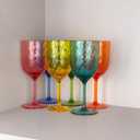 15 Ounce Plastic Wine Glasses Set Of 6,Unbreakable Acrylic Wine Glasses,Reusable Colored Plastic Goblets Stackable,Dishwasher Safe Bpa Free Ideal For Parties
