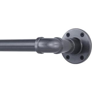Industrial Curtain Rod Set with Brackets, 1 inch, Grey, 168-240" Outdoor Hanging Curtain Rod for Windows