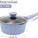 Small Sauce Pan with Lid, 1.5 Qt Saucepan with Lid, Non Stick Sauce Pan, Milk Pot & Sauce Pot & Saucepan with Pour Spout, Detachable Handle Milk Pan, Induction Compatible, Oven Safe, PFOA-Free
