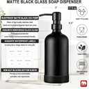 GMISUN Black Soap Dispenser with Silicone Sleeve Boot, 2 Pack Glass Bathroom Hand Soap Dispensers with Stainless Steel Pump, 17 Fl Oz Kitchen Hand and Dish Soap Dispenser Set, Liquid Dispensers Bottle