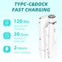 Bikini Trimmer for Women, 2 in 1 Electric Razors for Women, Dermave Bikini Shaver, IPX7 Waterproof & Easy Cleaning, Ceramic Blade, 120 Min Cordless Runtime, Ultra Low Silent(White).