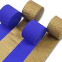 PartyWoo Crepe Paper Streamers 4 Rolls 328ft, Pack of Crepe Paper Metallic Gold and Royal Blue Party Streamers, Crepe Paper for Party Decorations, Ramadan Mubarak Decorations (1.8 in x 82 Ft/Roll)