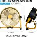 12 Inch High Velocity Fan, 3 Speeds Heavy Duty Industrial Floor Fans, Portable Fan with 360° Adjustable Tilting for Indoor Use